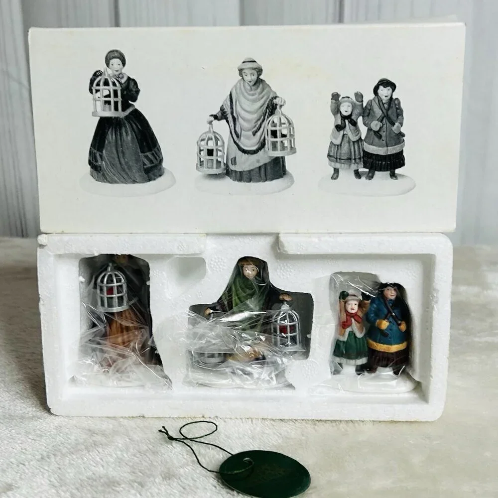 Department 56 Heritage Village The Bird Seller 58033 Set of 3 Retired NEW
